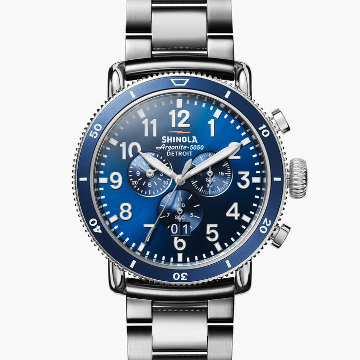 Shinola Runwell Sport Chrono 48MM Blue Dial and Stainless Steel Watch