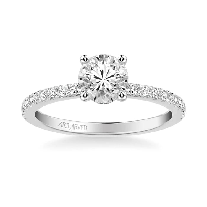 Art Carved Sybil Classic Side Stone Engagement Ring Setting
