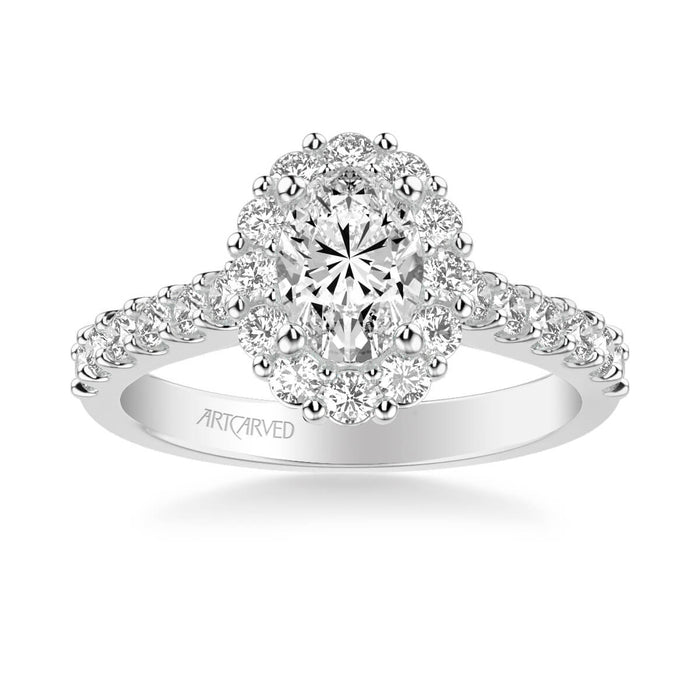 Art Carved Genesis Classic Oval Halo Engagement Ring Setting