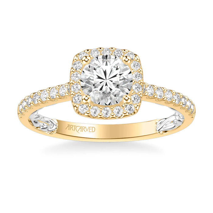 Art Carved Mellie Classic Cushion Halo Engagement Ring Setting