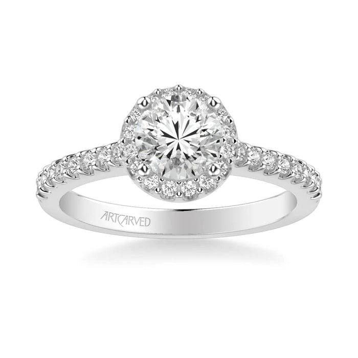 Art Carved Layla Classic Round Halo Engagement Ring Setting