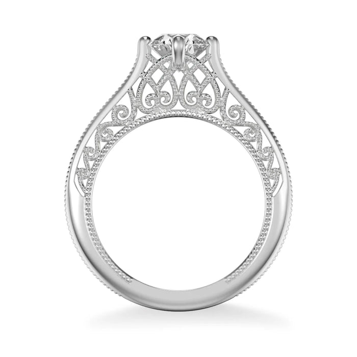 Art Carved Jessamine Vintage Solitaire Engagement Ring Setting