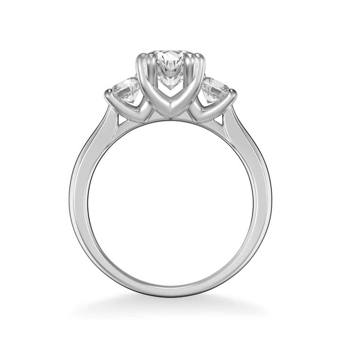 Art Carved Amanda Classic Three Stone Engagement Ring Setting