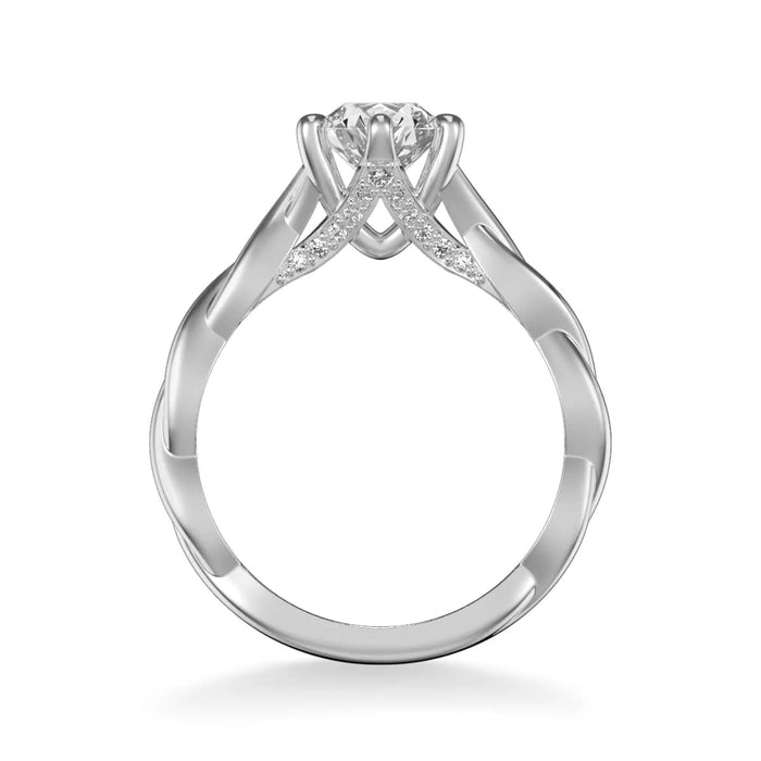 Art Carved Tala Contemporary Solitaire Twist Six Prong Engagement Ring Setting