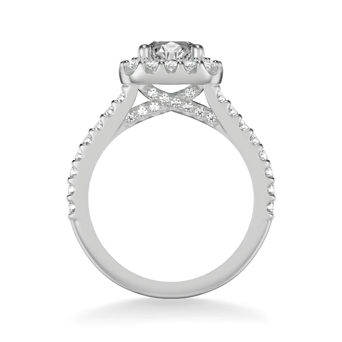 Art Carved Lenore Classic Round Halo Engagement Ring Setting