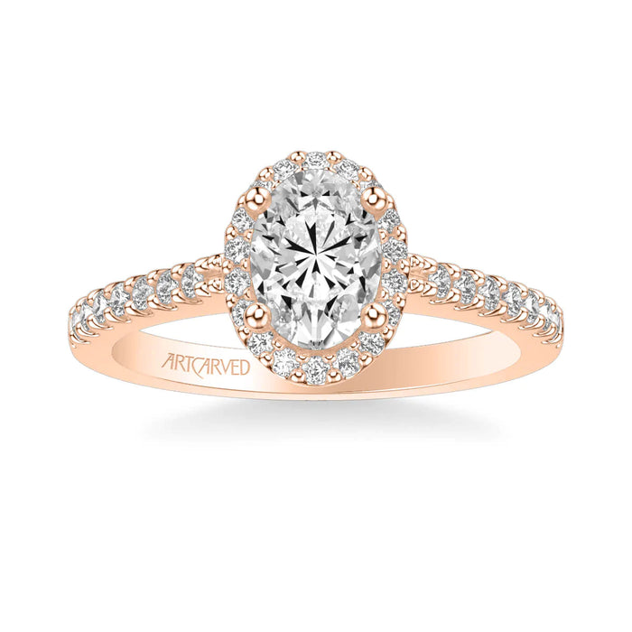 Art Carved Kate Classic Oval Halo Engagement Ring Setting