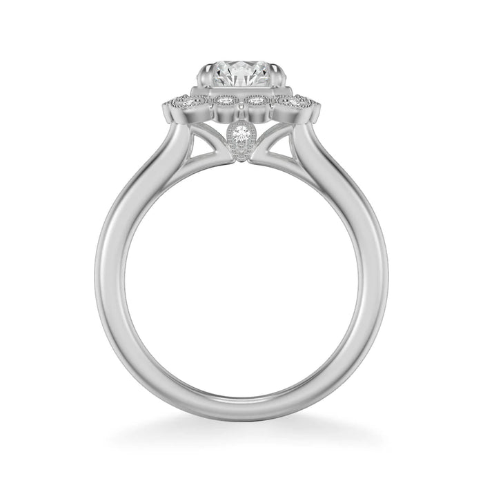 Art Carved Mabel Vintage Multi-Shaped Halo Engagement Ring Setting